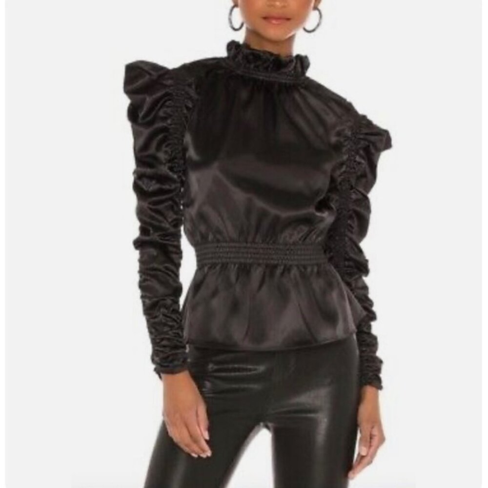 NEW! OW Intimates Size S • Josefine Blouse Black Caviar Long Sleeve Top